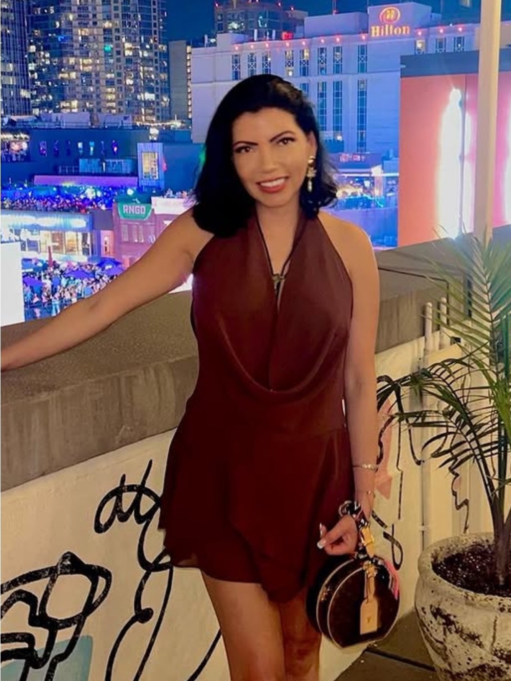 REVOLVE Brown Halter Mini Dress